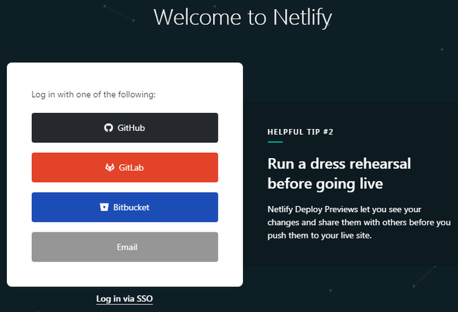 Đăng nhập vào Netlify